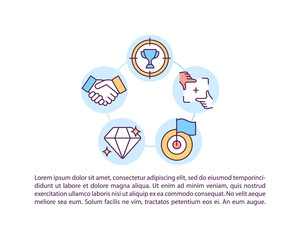 Selecting authentic goals concept line icons with text. PPT page vector template with copy space. Brochure, magazine, newsletter design element. Personal fulfillment linear illustrations on white