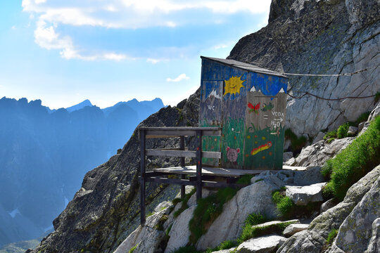 Probably the most famous outdoor toilet in the world - the toilet of the mountain lodge Chata pod Rysmi near mount Rysy, Slovakia and Poland.
