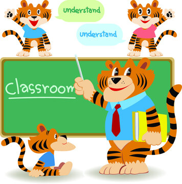 Classroom teacher,tiger teacher teach student