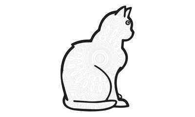 Cat Coloring book vector for adults