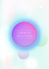 Bauhaus background with liquid shapes. Dynamic holographic fluid