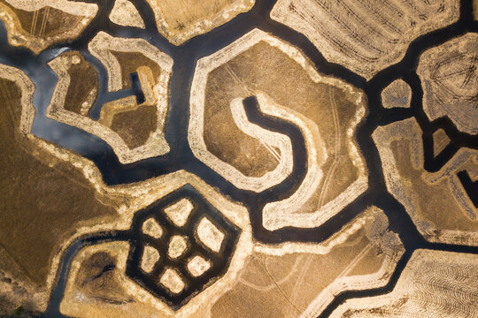 Aaerial View Of Signs In Engure Lake (birds Nesting Area), Latvia.