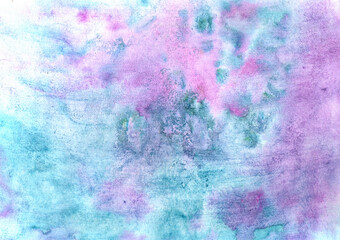 abstract textural background with aquamarine and pink paint branchy cracks with black divorces