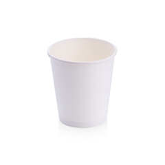 White blank Takeaway paper, coffee cup isolated on white background