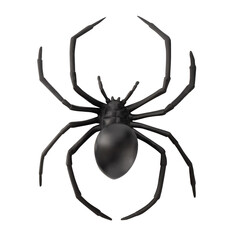 Fake rubber spider toy isolated over a white background