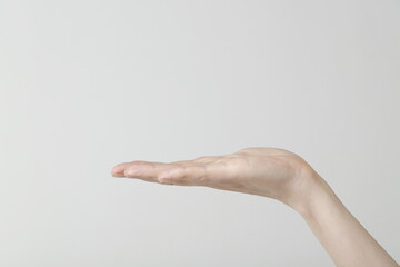 Close up of woman's hand, palm up