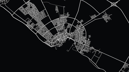 Urban vector city map of Yanbu, Saudi Arabia, Middle East