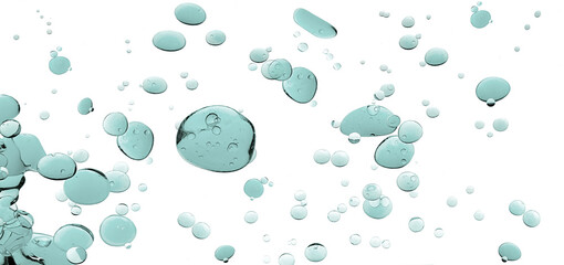 Liquid Gel Cosmetic Floating in Water Isolated on White Background