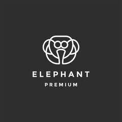 Elephant logo vector design template on black background