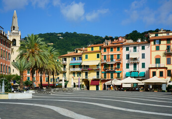 Fototapeta na wymiar Garibaldi square in Lerici, La Spezia, Italy