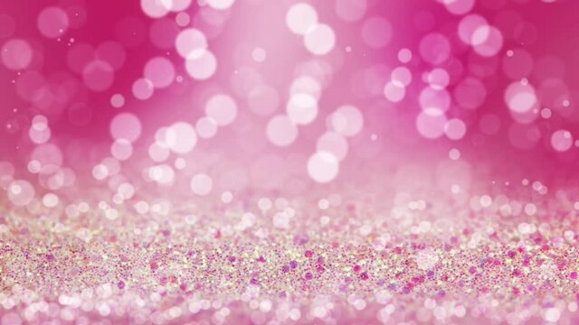 Pink bokeh. Shiny background. Beautiful glowing bokeh. Bright glowing background. Shiny glowing effect