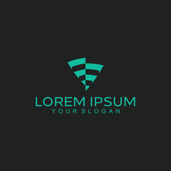Logo Design security, the shield forms the letter F back and forth abstact 