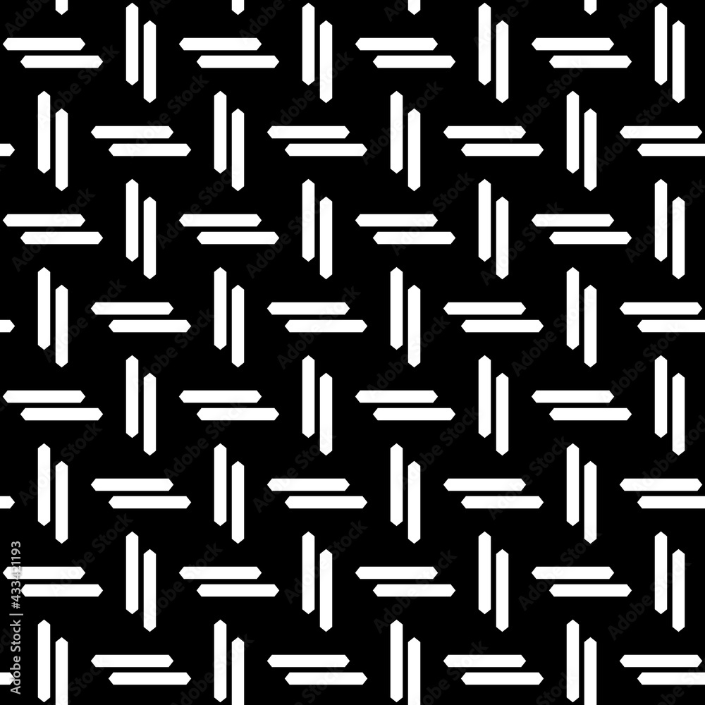 Poster Double sticks in vertical and horizontal location. Vector black background and white same sticks.