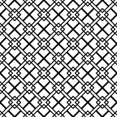Diagonal seamless squares make pattern. Vector black shape of squares connected with little squares.