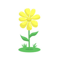 Fototapeta na wymiar flower symbol with yellow petals