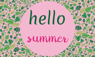hello summer leaves banner 