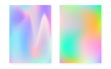 Holographic gradient background set with hologram cover.