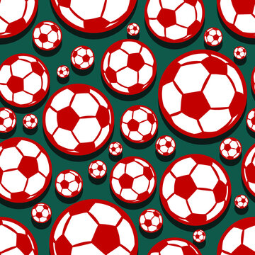 Football soccer ball seamless pattern vector digital paper design. Ideal for wallpaper, cover, wrapping paper, packaging, textile design and any kind of decoration