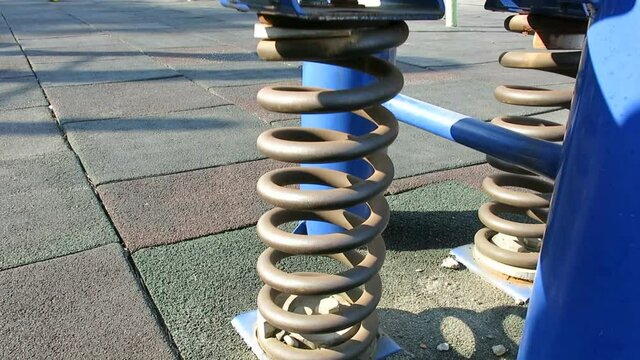 the huge wire spring of seesaw design for pressure and flexibility concept