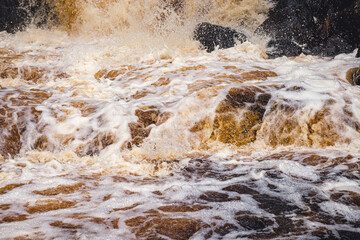 boiling water in a mountain river