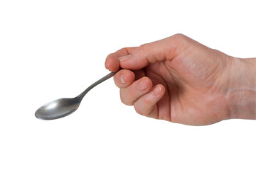 Empty metal teaspoon