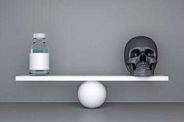 concept of balance between vaccine and death