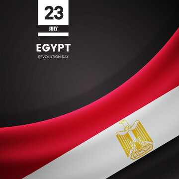 Creative Egypt flag on fabric texture. Vintage style revolution day background