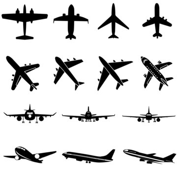 Aircraft icon vector set. airplane illustration sign collection. plane symbol or logo.