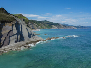 Cliff turquoise water summer Atlantic