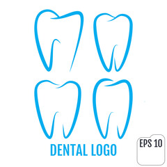 Dental clinic logos set. Dental office logo.