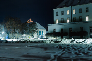 Blick Auf Den Beleuchtenden Wasserturm