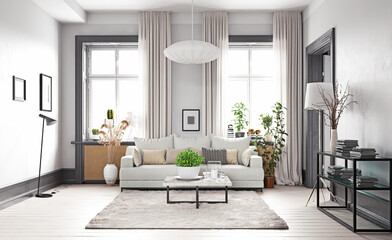 Fototapeta na wymiar modern living interior