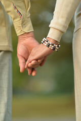 Couple holding  hands together