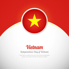 Vietnam happy independence day with creative colorful country flag background