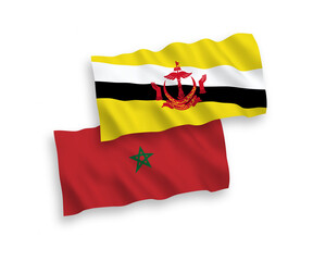 Flags of Brunei and Morocco on a white background