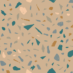 Terrazzo seamless pattern. Stone classic flooring