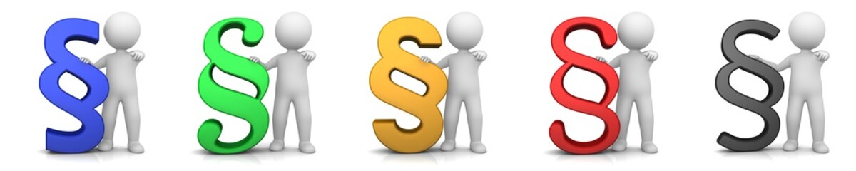Obraz premium Paragraph sign article § symbol legal consulting icon lawyer advocate judge advice assistance graphic white stickman person law justice judgement illustration 3d rendering