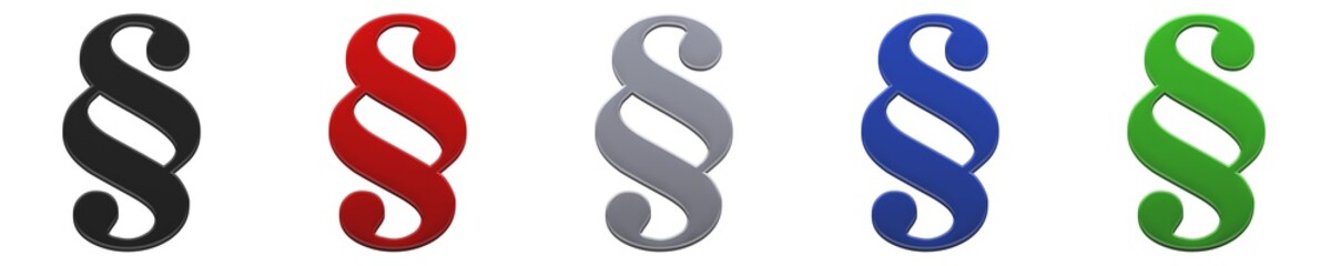 Paragraph sign symbol black red gray blue green icons