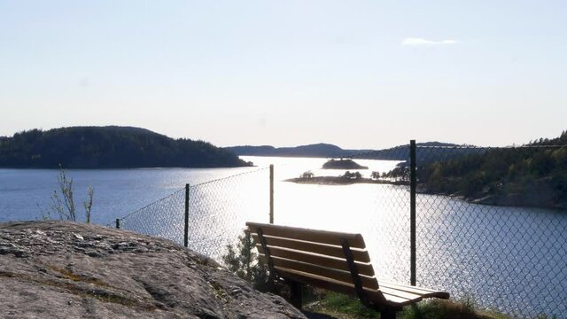 Beautiful Scenic Lookout Overlooking Water Surrounding Orust Island, Destination In Sweden