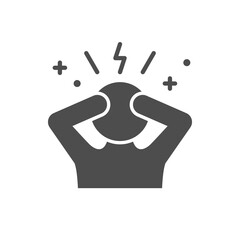 Stress or anxiety glyph icon