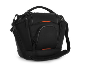 Bag for camera isolated on white. Professional accessory