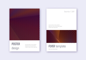 Minimalistic cover design template set. Orange abs