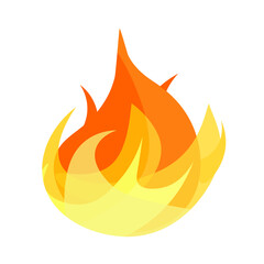 flame icon isolated on background in flat style.  burning fire