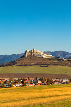 The ruins of Spis Castle (Spissky Hrad) in eastern Slovakia, near Spisske Podhradie and the village of Zehra.