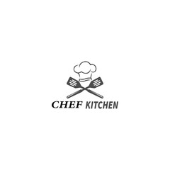 chef master logo with chef hat on white background
