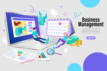 Planning schedule and calendar concept. business meeting and events organizing process office working. financing of creative projects. professional workers. vector illustration.