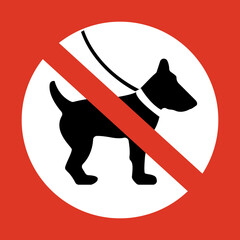 No entry with dogs  sign isolated on whitea background,