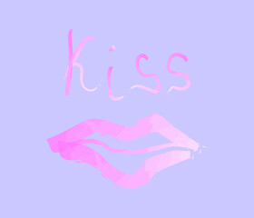 vector kiss and lips illustration, wallpaper and background