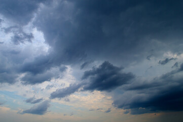 Fototapeta premium Overcast sky . Low clouds. Rain clouds.