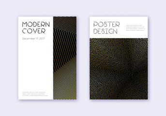 Minimal cover design template set. Gold abstract l